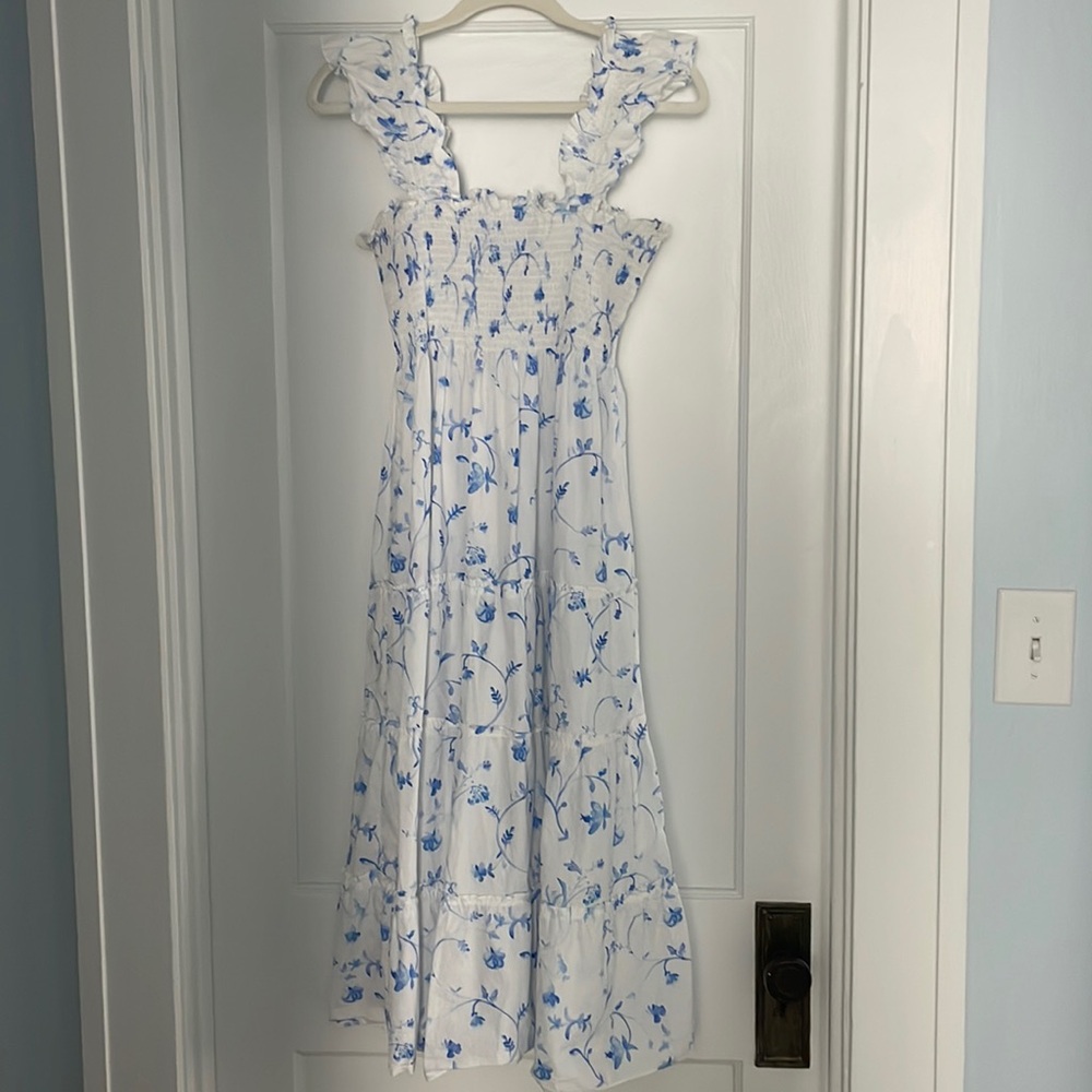 Hill House Home The Ellie Nap Dress in Blue Botanical